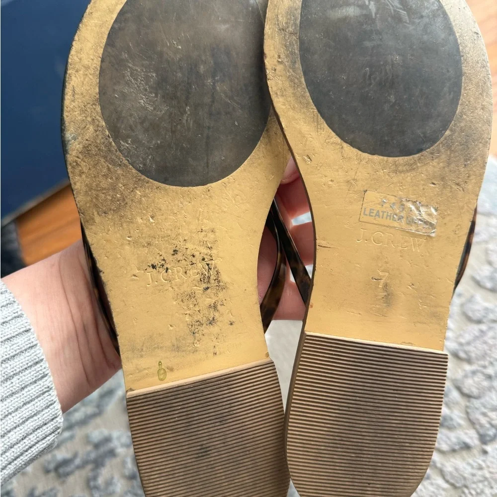 J. Crew | Leopard print strap Flip flop sandals size 7
